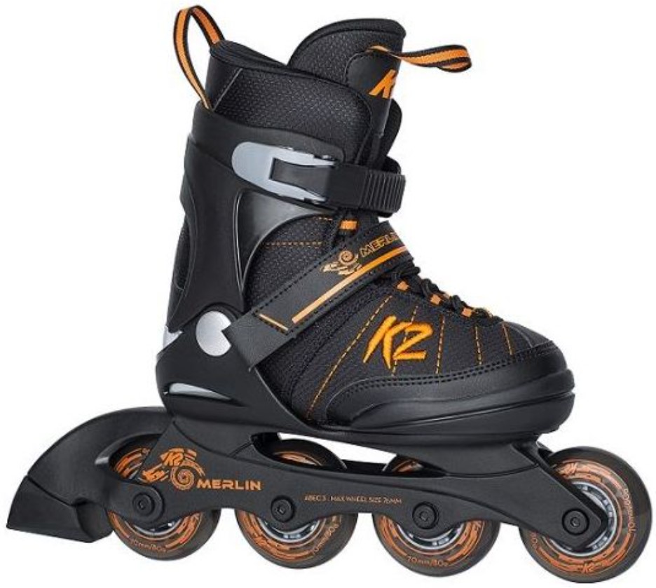 K2 Youth Skate Merlin with orange touch side view
